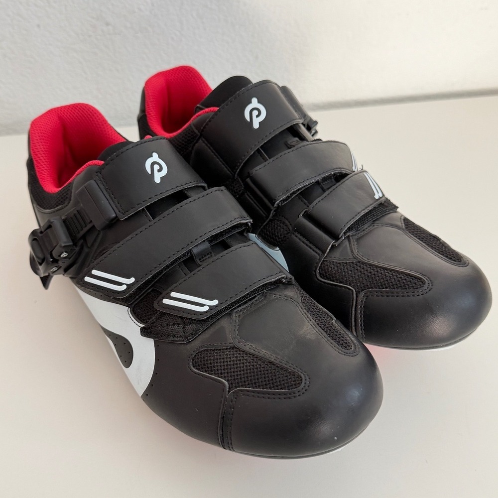 Peloton Cycling Shoes Black Red Indoor Bike Cleats Size 43 Mens 10 Womens 12